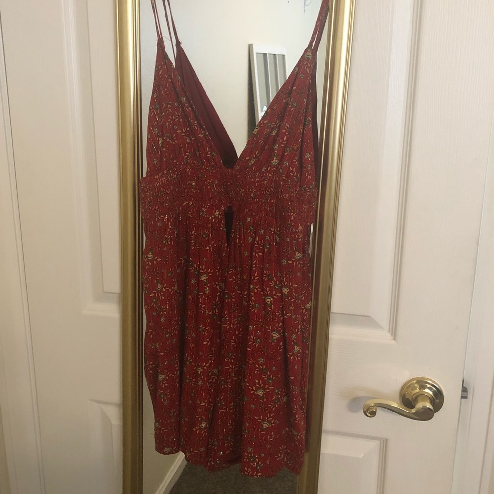 Red Floral Romper
